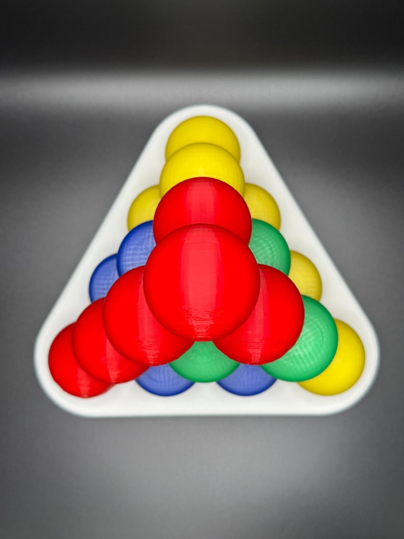 Tetraeder Puzzle - Fun 3D Mind Game, Stack Spheres to Create Pyramid, High Quality Large Size Brain Teaser image 2
