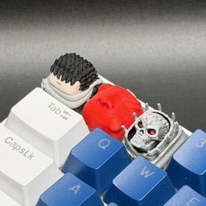 Handmade Inspired By Berserk Keycaps for Cherry MX - Custom Artisan Keycaps - Anime Fan Gift - Guts, Behelit, Gift for Him and Her image 1