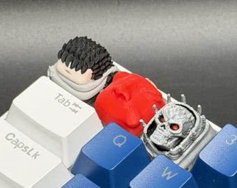 Handmade Inspired By Berserk Keycaps for Cherry MX - Custom Artisan Keycaps - Anime Fan Gift - Guts, Behelit, Gift for Him and Her