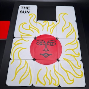 The Sun Sliding Puzzle - Large 3D Printed Puzzle, Interactive Sliding Piece Challenge, Get the Sun Square In The Middle, Mind Teasing Fun