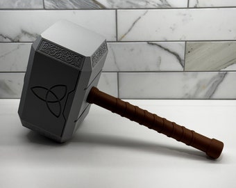 Thor's Mjolnir 3D Printed Hammer - Full-Size, High-Quality Cosplay & Display Prop - Authentic Norse Mythology Replica