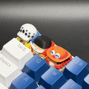 Handgjorda Anime-tangentbord - Edward Newgate, Trafalgar Law, Portgas D. Ace för Cherry MX - Anpassad hantverkare - Perfekt present till animefans