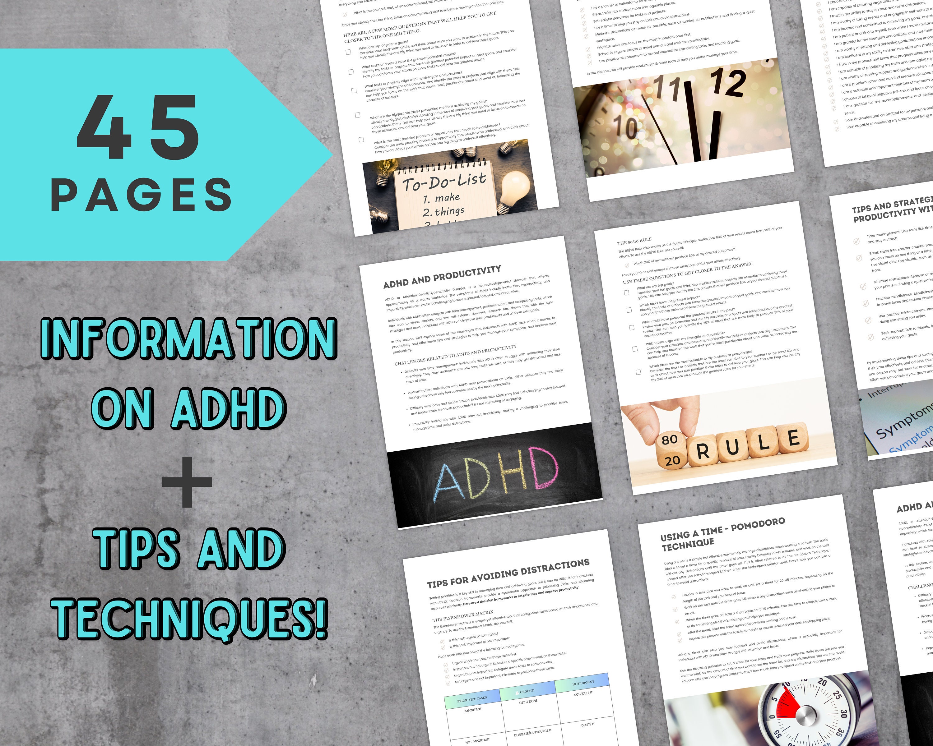 ADHD Productivity Planner Printable, ADHD Planner, Planner With Focus ...