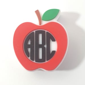 Perle focale en silicone ABC Pomme pour enseignants pour porte-clés, cadeaux et projets scolaires