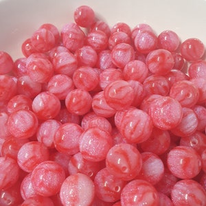 Red Glitter Round Beads, 16mm Jewelry Supplies