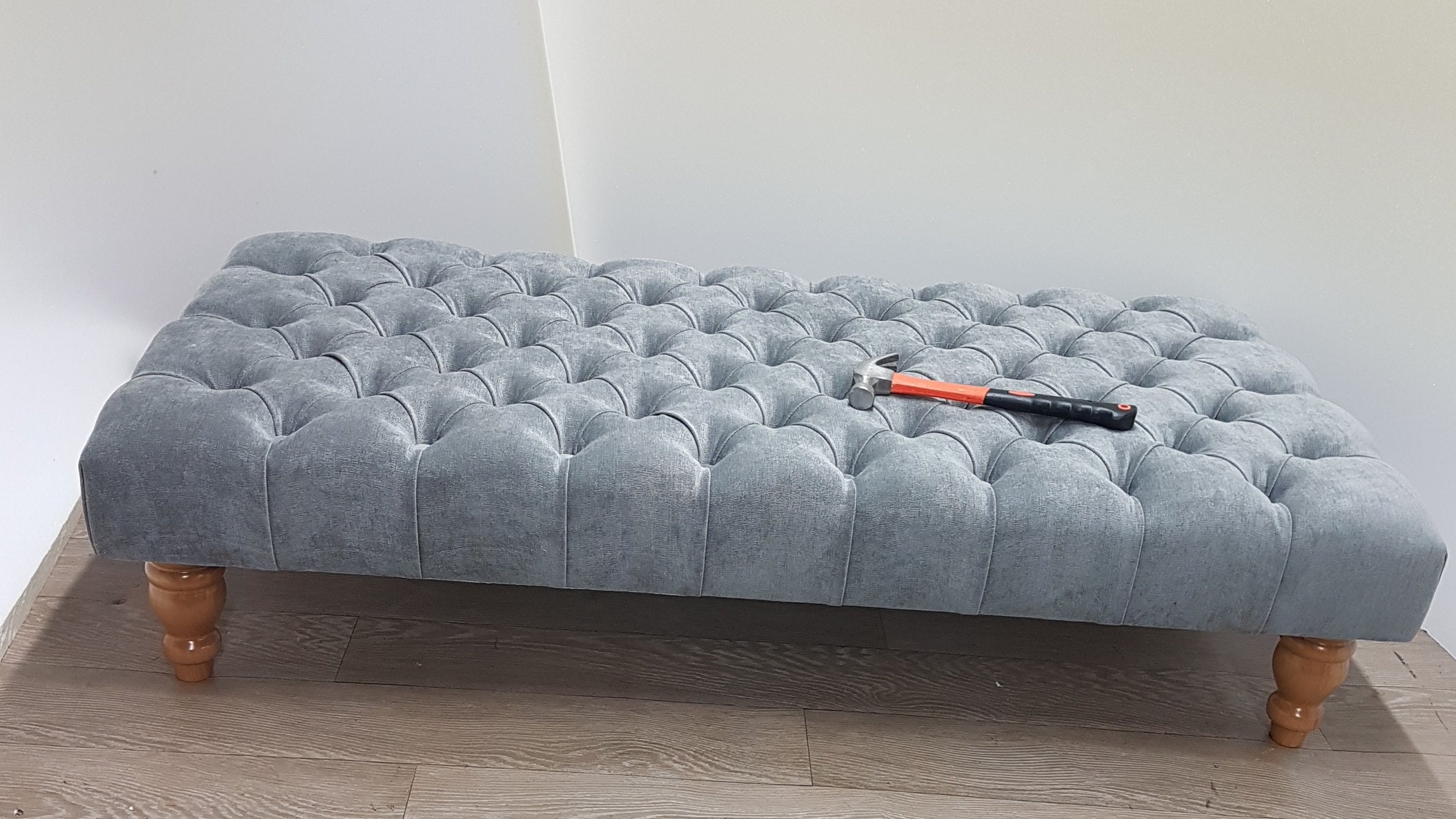 Deep Buttons Chesterfield Footstool Coffee Table in Expensive Naple ...