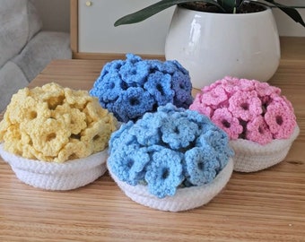 Customizable Crochet Bouquet Coaster Set for home decoration, hand made, flowers coaster | Blue or choose your own colour | Made To Order