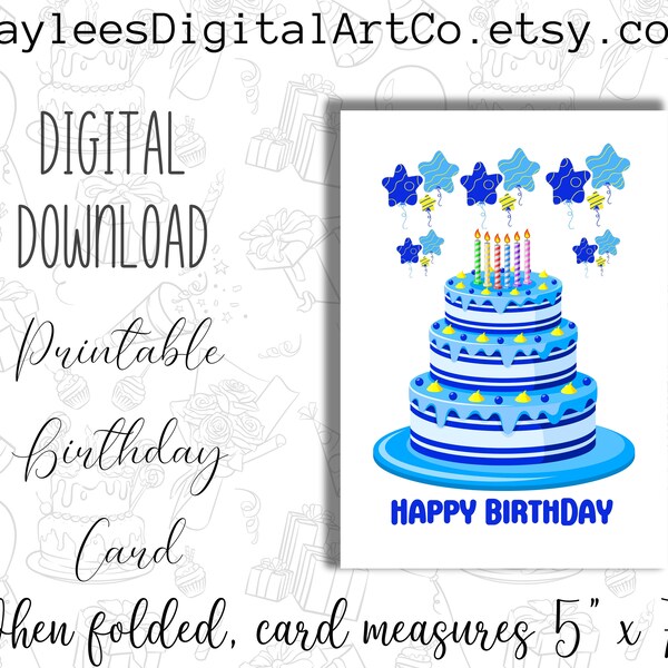 Happy Birthday Greeting Card, Digital Download, Girl, Boy, Friend, Husband, Wife, Birthday, Birthday Card, Instant Download, Greeting Card