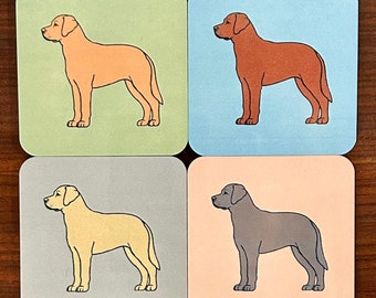 Labrador Coasters - Labrador Retriever Coaster Fox Red, Black, Golden, Chocolate Labrador Retriever Dog Premium Quality