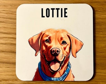 Labrador Coaster - Personalised Coaster Labrador Dog Premium Quality