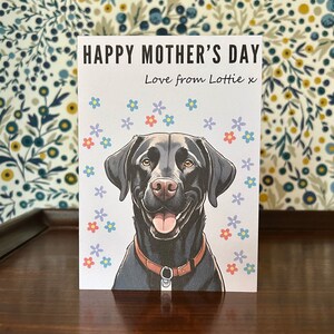 Mothers Day Card Personalised Happy Mothers Day Card Premium Quality Black Labrador Dog Mothers Day Gift Present Dog Lover image 2