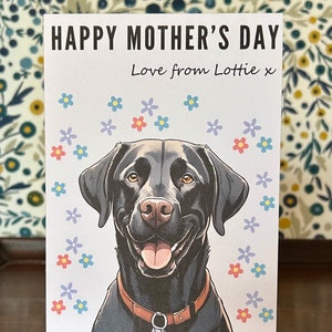 Mothers Day Card Personalised Happy Mothers Day Card Premium Quality Black Labrador Dog Mothers Day Gift Present Dog Lover image 4