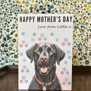 Mothers Day Card Personalised Happy Mothers Day Card Premium Quality Black Labrador Dog Mothers Day Gift Present Dog Lover image 3