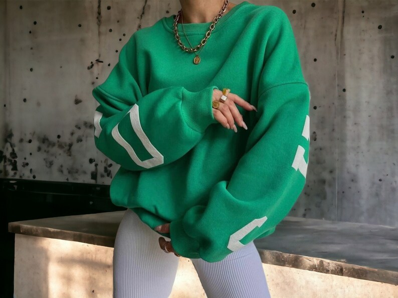 Women's Graphic Sweater Streetwear Oversized Pullover Stylish Outerwear zdjęcie 5