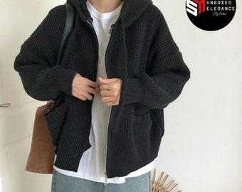 Hooded Unisex Sweater | With Zipper Pockets | Cardigan Apparel | Fashionable Coat