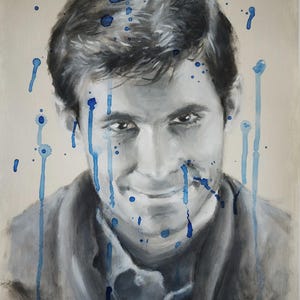 Ritratto di Psyco, Olio su carta trattata, Realizzato a mano