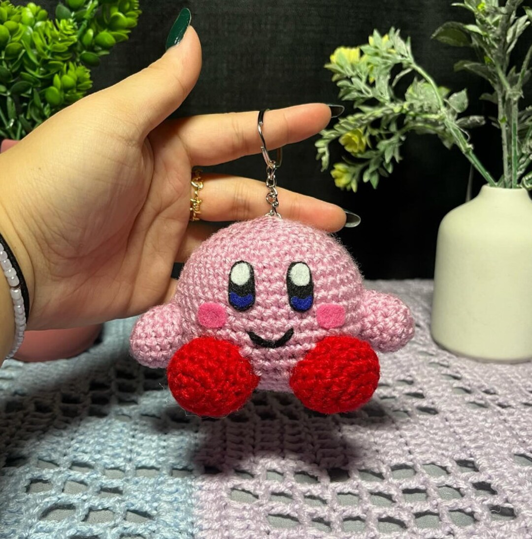 Kirby Crocheted Keychain Etsy