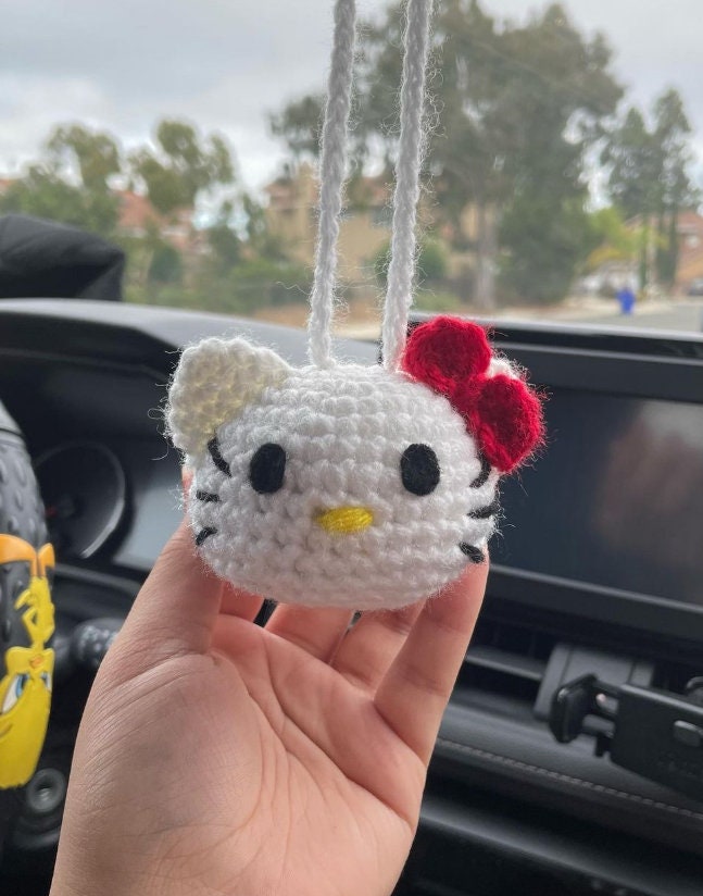 アクセサリー kitty Hello Kitty Crocheted Car Decor - Etsy