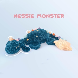 Crochet Dark Nessie Amigurumi - Handmade Plush Toy, Cute Loch Ness Monster, Stuffed Animal, Unique Gift, Ocean Decor