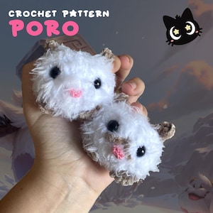 Padrão de crochê digital Poro Plushie - inspirado em League of Legends, Poro feito à mão, padrão de amigurumi faça você mesmo, padrão de crochê de brinquedo Poro fofo