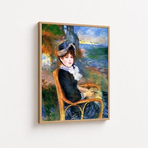 renoir lady in blue dress Young Woman with a Blue Ribbon