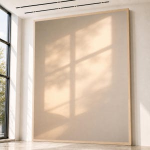 Soft Window Light Shadow Canvas, Minimalist Wall Art, Warm Neutral Decor, Abstract Home Decoration, Calming Ambiance Canvas