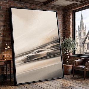 Movimiento dinámico a alta velocidad, arte mural en lienzo de coche de carreras, impresión moderna abstracta de vehículos, decoración automotriz de alta velocidad, lienzo de movimiento energético