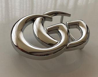 Vintage Gucci Belt Buckle GG Silver Polished Shiny Marmont Interlocking Double G Fibbia Schnalle Boucle Hebilla Cintura Gurtel Gift Luxury