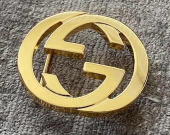 Vintage 38mm 40mm 1.5" Gucci Belt Buckle GG Gold Marmont Interlocking Double G Fibbia Schnalle Boucle Cintura Gurtel Gift Luxury