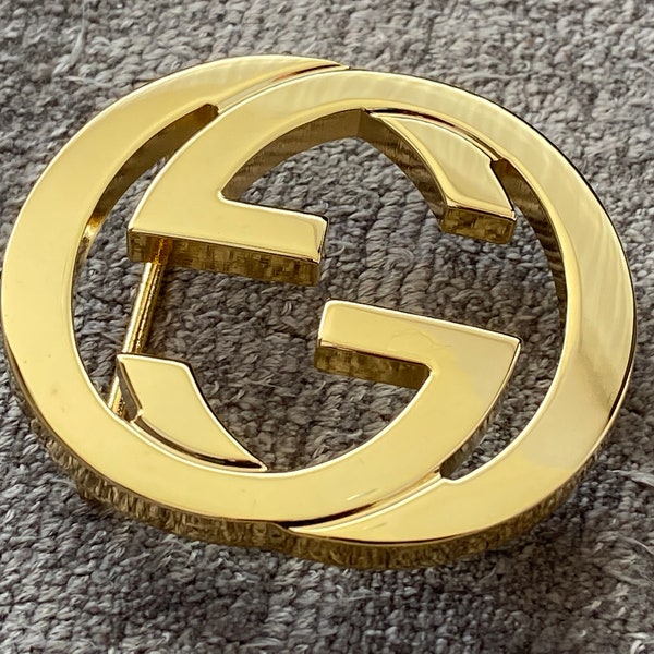 Vintage 38mm 40mm 1.5" Gucci Belt Buckle GG Gold Marmont Interlocking Double G Fibbia Schnalle Boucle Cintura Gurtel Gift Luxury