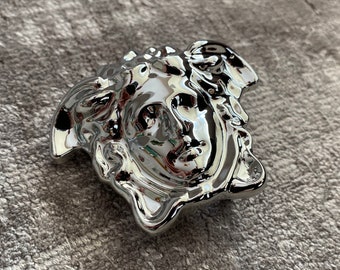 vintage 38mm 40mm 1.5 » Versace Belt Buckle Medusa Silver Versus Fibbia Schnalle Boucle Cintura Gurtel Cadeau Luxe Unisexe