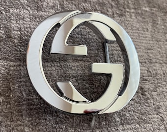 Boucle de ceinture Gucci vintage 38 mm 40 mm 1,5 po. Argent GG Marmont Double G entrelacé Fibbia Schnalle Boucle Cintura Gurtel Cadeau luxe