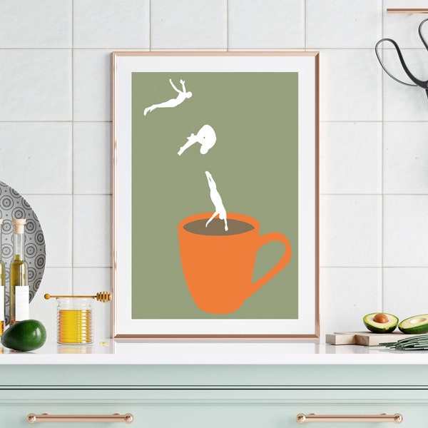 Trendy Poster Kaffee Wand Kunst Kaffee Küchen Dekor Wandkunst Coffee  Art Wand Kunst Becher Küchenkunst Küche