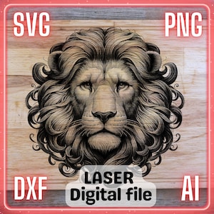 Znak zodiaku Lew Lew | Grawer laserowy Plik PNG SVG Drewno, Podkładki, Deska do wędlin, Deska do krojenia | LightBurn, Glowforge, Xtool