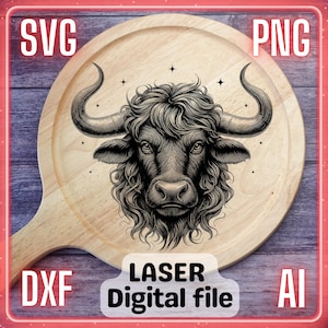 Sterrenbeeld Stier | Lasergraveerbestand PNG SVG-bestand: hout, onderzetters, charcuteriebord, snijplank | LightBurn, Glowforge, Xtool