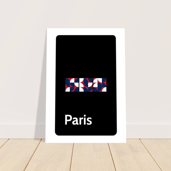 Paris Abstract A4 Print - Modernist French City Home Decor - Chic Office Wall Art - Contemporary Urban Poster - Unique Birthday Gifts