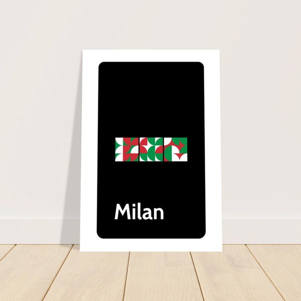Milan A4 Premium Matte Paper Art Print - Abstract Italian Art - Modern Milan Art - Chic Home Decor - Fashion Capital Illustration