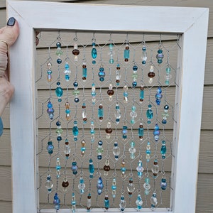Glass beads and chicken wire
