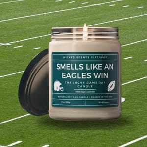 NFL Gift Eagles Candle Sports Gift Philadelphia Eagles Merch Smells Like An Eagles Win Candle Eagles gift Lucky Football Fan Gift Game decor