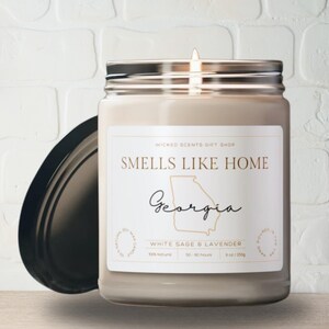 USA Georgia Scented Candle Georgia Gift New Home Gift Homesick Gift Moving Away Georgia Gift College Student Moving Gift Souvenir Coworker