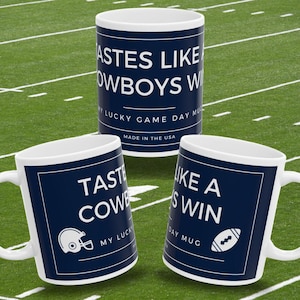 NFL Gift Cowboys Mug Sports Gift Dallas Cowboys Merch Tastes Like A Cowboys Win Mug game day sports gift Lucky Dallas Football Gift for him