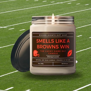 NFL Gift Browns Candle Browns Sport Candle Smells Like A Browns Win Candle Cleveland Browns gift Lucky Football Gift Candle Game Day Decor