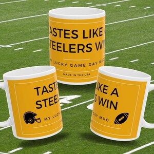 NFL Gift Steelers Kubek Prezent sportowy Pittsburgh Steelers Merch Tastes A Like Steelers Win Kubek prezent sportowy na dzień meczu Szczęśliwy prezent futbolowy Steelers