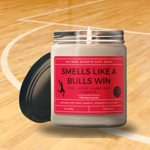 NBA Gift Chicago Bulls Candle Sports Gift Chicago Bulls Merch Smells Like A Bulls Win Candle gift Lucky Basketball Gift Basketball fan decor