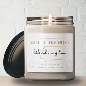 USA Washington Scented Candle Washington Gift New Home Gift Homesick Gift Moving Away Washington Candle College Student Moving Gift Coworker