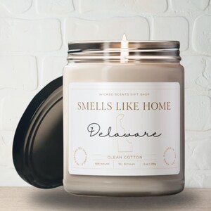 USA Delaware Scented Candle Delaware Gift New Home Gift Homesick Moving Away Delaware Gift College Student Moving Gift Souvenir Coworker