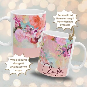 Nana custom mug Personalized mug Floral Mug Custom flower mug gift for her teacher Floral Mug custom Name Cup Gift For birthday Gift For Mom