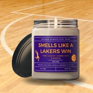 NBA Gift LA Lakers Candle Sports Gift Los Angeles Lakers Merch Smells Like A Lakers Win Candle gift Luck Basketball Gift LA Lakers fan decor