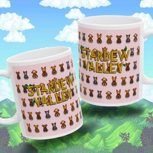 Stardew Valley Dog lover Mug Stardew Valley Coffee mug Stardew gamer mug Dogs Pink mug Stardew Valley Cup Gamer gift Gamer cup Gift for her