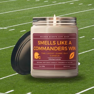 NFL Gift Commanders Candle Sports Gift Washington Commanders Merch Smells Like A Commanders Win Candle gift Lucky Football Fan Gift decor